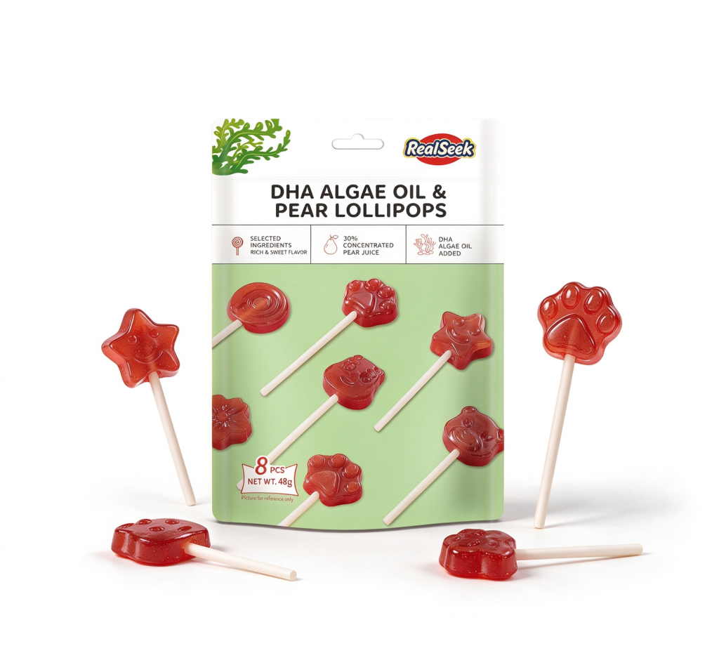 REALSEEK DHA Alage Oil & Pear Lillipops