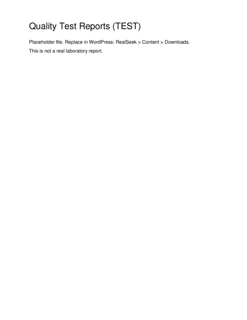 Quality Test Reports (TEST)