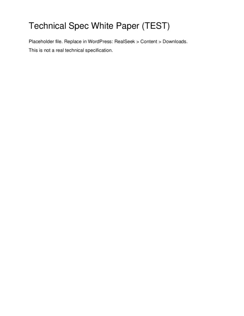 Technical Spec White Paper (TEST)