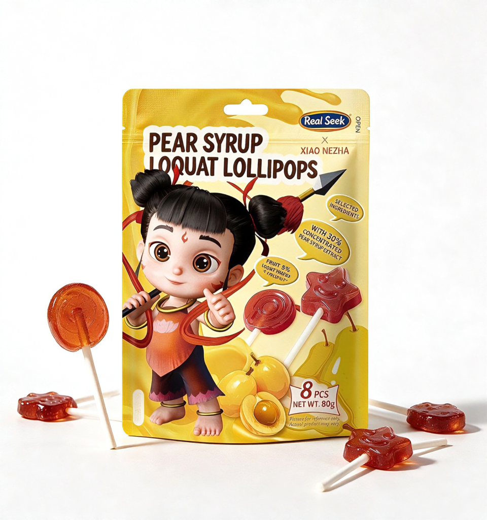 REALSEEK Nezha C0-branded Pear Syrup & Loquat Hard Candy
