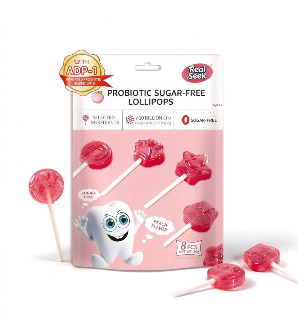 REALSEEK Probiotic Sugar-free Peach Flavor Hard Candy