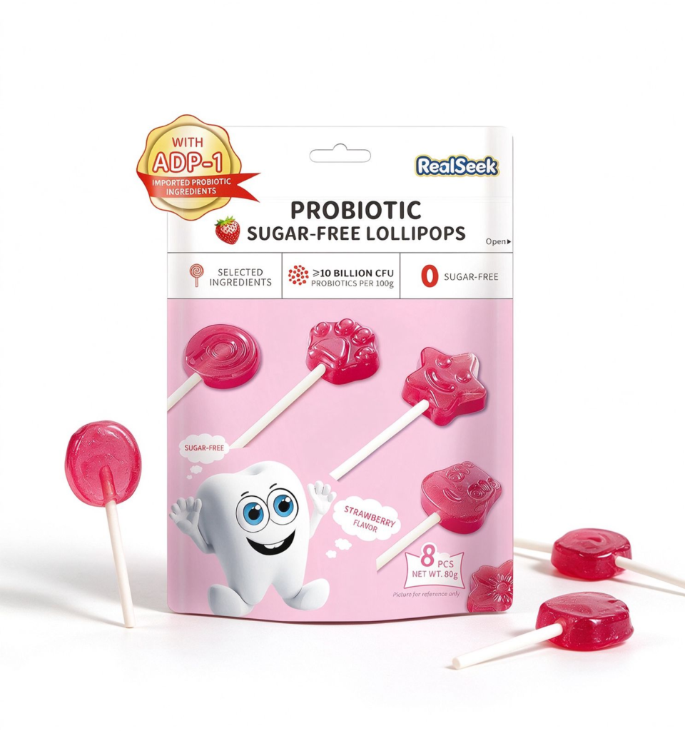 REALSEEK Probiotic Sugar-free Strawberry Flavor Hard Candy