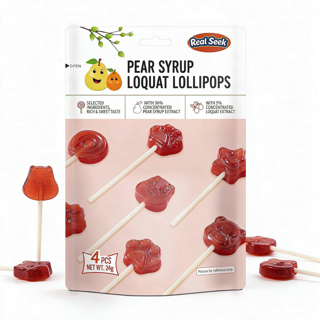 REALSEEK Peach Syrup Loquat Lollipops