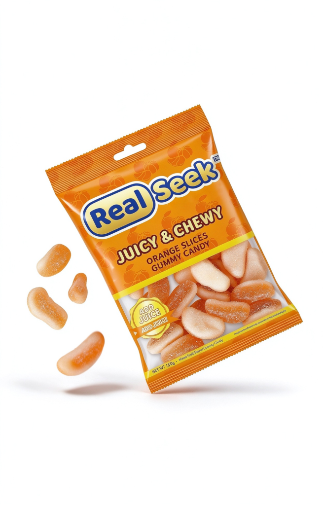 Real Seek Sour Orange Slice Gummy Candy