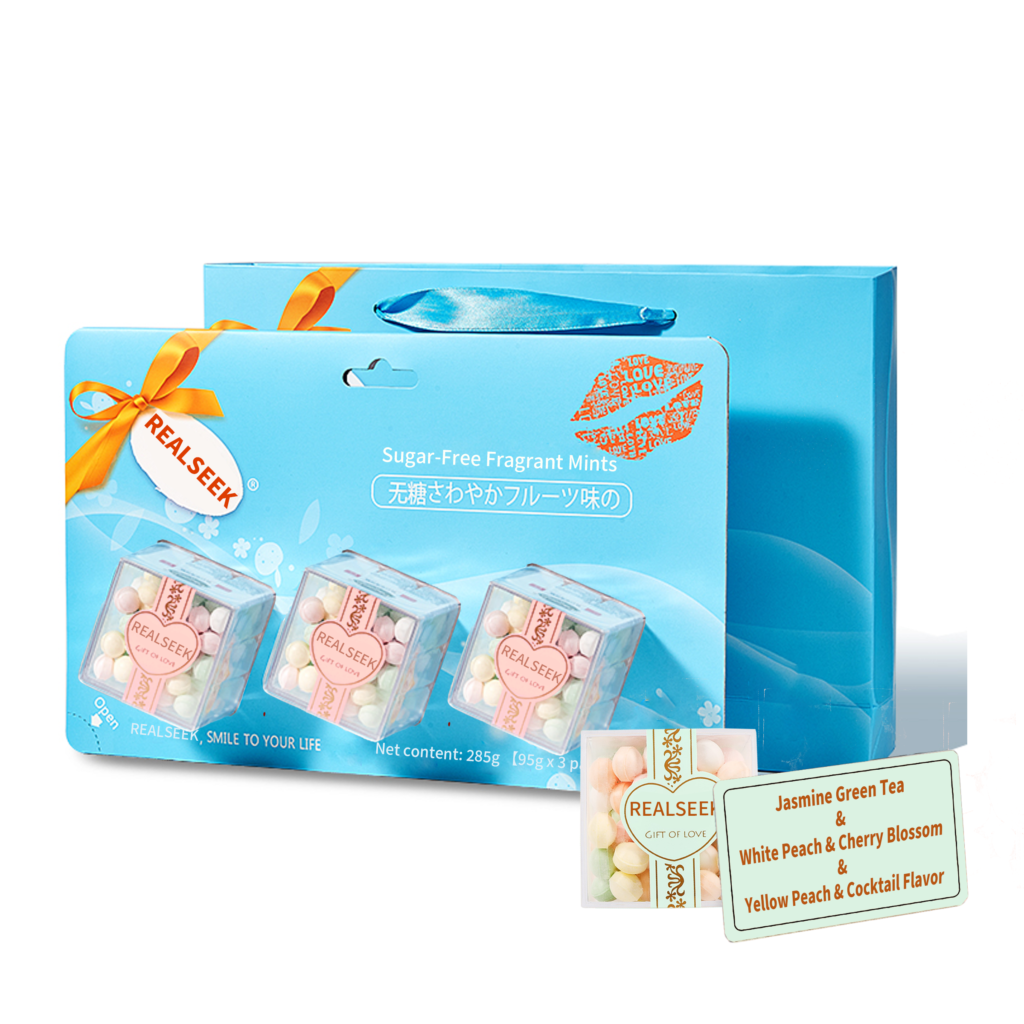 RealSeek Mints Jasmine Green Tea  &  White Peach & Cherry Blossom  &  Yellow Peach & Cocktail Flavor