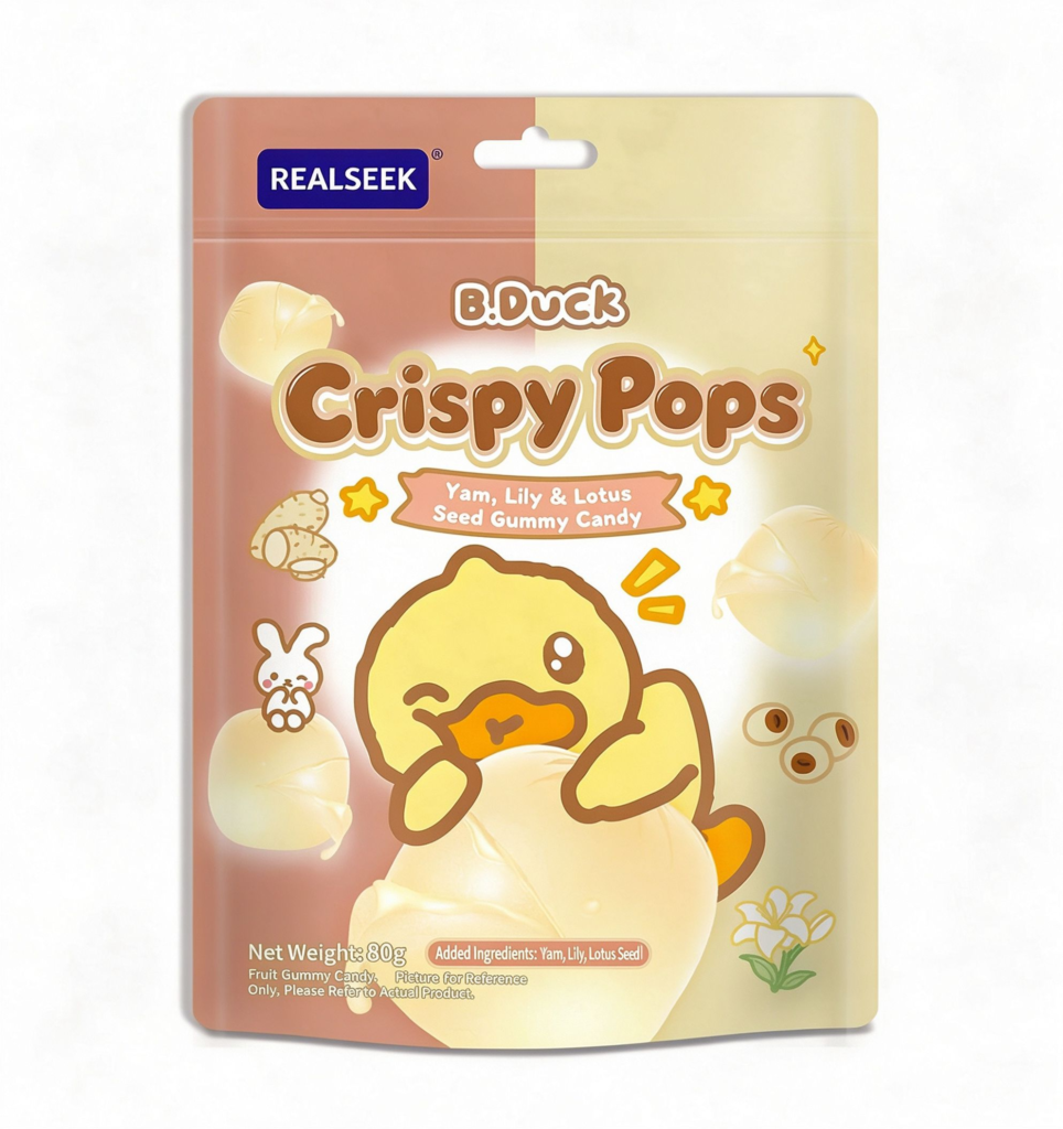 REALSEEK Crispy Pops, Yam Lily & Lotus Seed Gummy Candy