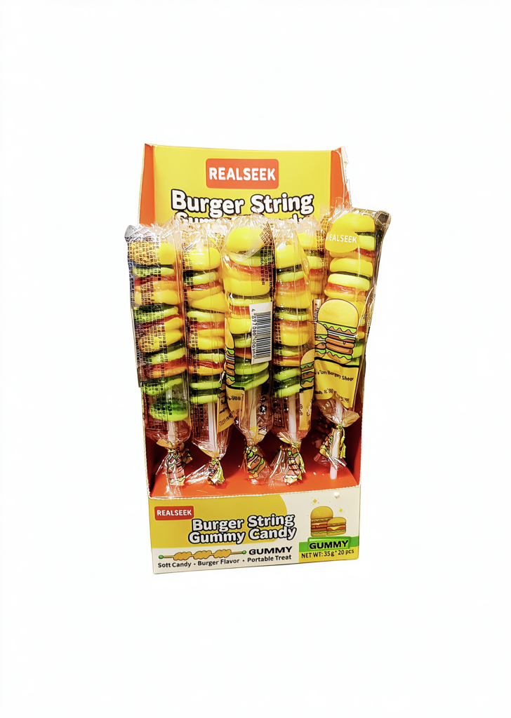 REALSEEK Burger String Gummy Candy
